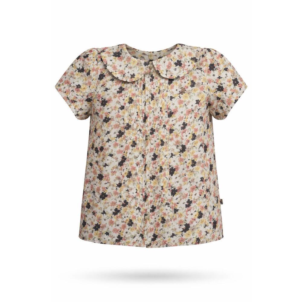 Lacey Lane Girls Floral Top Size 4 Peter Pan Collar Cotton NEW
